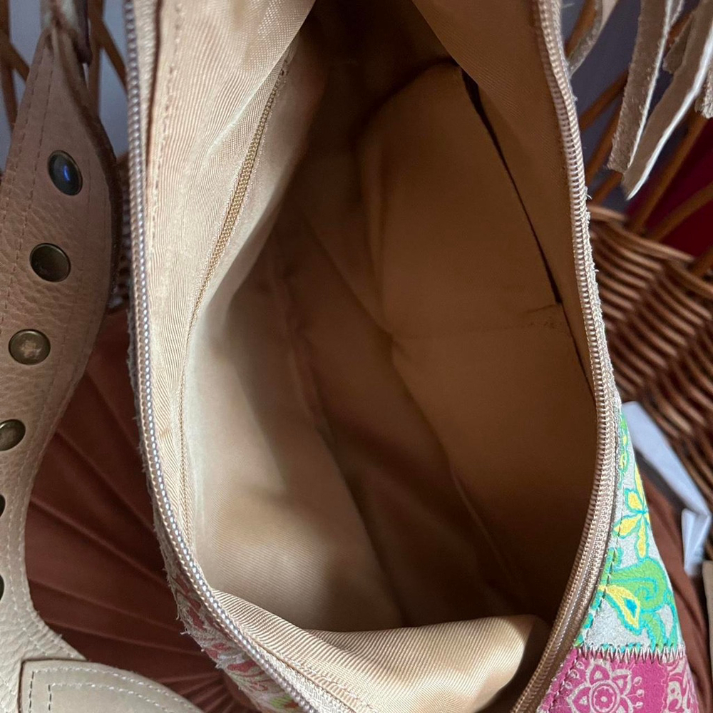 Multi Colored Genuine Leather Patchwork Shoulder … - image 2